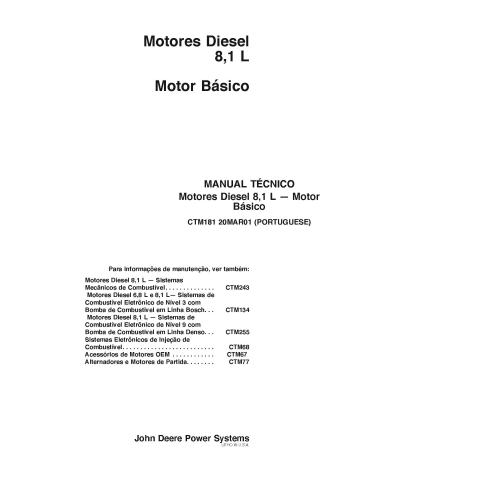 John Deere 6081, manual técnico pdf do motor 8.1L PT - John Deere manuais - JD-CTM181-PT