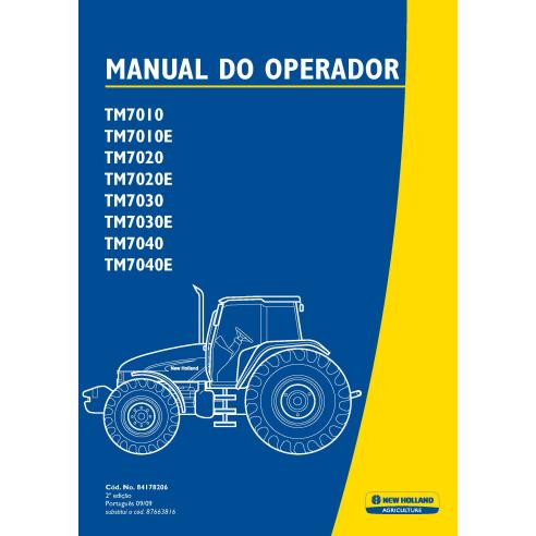 New Holland TM7010, TM7010E, TM7020, TM7020E, TM7030, TM7030E, TM7040, TM7040E manual do operador pdf para tratores PT - New ...