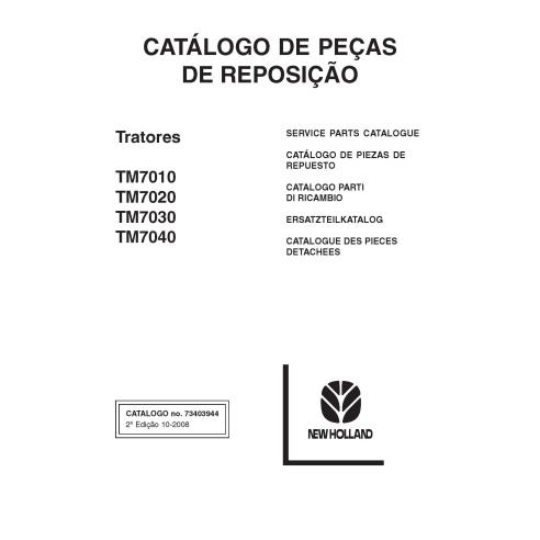 Catálogo de peças PDF de tratores New Holland TM7010, TM7020, TM7030, TM7040 PT - New Holland Agricultura manuais - NH-734039...