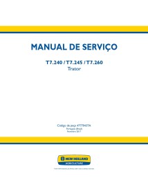 Manuel d'entretien pdf des tracteurs New Holland T7.240, T7.245, T7.260 PT - Nouvelle-Hollande Agriculture manuels - NH-47770...