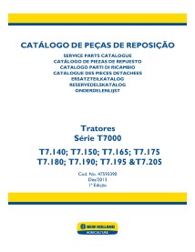 New Holland T7.140, T7.150, T7.165, T7.175, T7.180, T7.190, T7.195, T7.205 catálogo de peças pdf de tratores PT - New Holland...