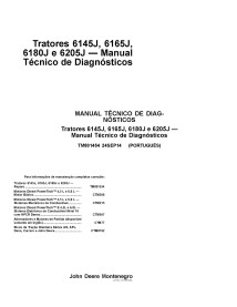 TM801454-PT John Deere 6145J, 6165J, 6180J, 6205J tractors pdf diagnostic technical manual PT