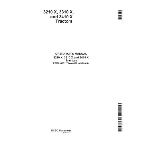 Manuel d'utilisation des tracteurs John Deere 3110, 3210, 3310 et 3410 pdf - John Deere manuels - JD-RT6005023117