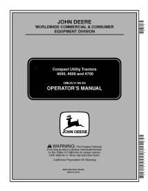 Manuel d'utilisation des tracteurs John Deere 4500, 4600, 4700 pdf - John Deere manuels - JD-OMLVU11184