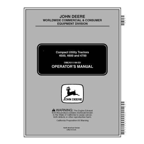 Manual do operador em pdf de tratores John Deere 4500, 4600, 4700 - John Deere manuais - JD-OMLVU11184