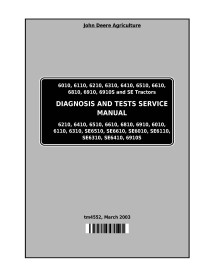 Manual de testes e diagnóstico em pdf dos tratores John Deere 6010 - 6910S - John Deere manuais - JD-TM4552