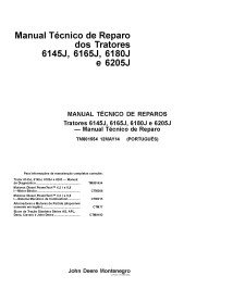 John Deere 6145J, 6165J, 6180J, 6205J tracteurs pdf manuel technique de réparation PT - John Deere manuels - JD-TM801554-PT