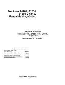 John Deere 6110J, 6125J, 6130J, 6145J manual técnico de diagnóstico em pdf de tratores ES - John Deere manuais - JD-TM801863-ES