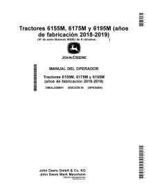 John Deere 6155M, 6175M, 6195M manual do operador pdf para tratores ES - John Deere manuais - JD-OMAL226091