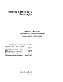 John Deere 6415, 6615 tractores pdf manual de reparación PT - John Deere manuales - JD-TM4953-PT