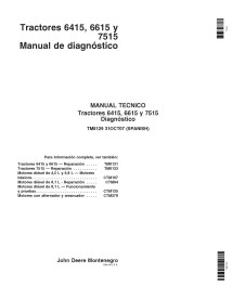 John Deere 6415, 6615, 7515 tratores pdf diagnóstico técnico manual ES - John Deere manuais - JD-TM8129-ES