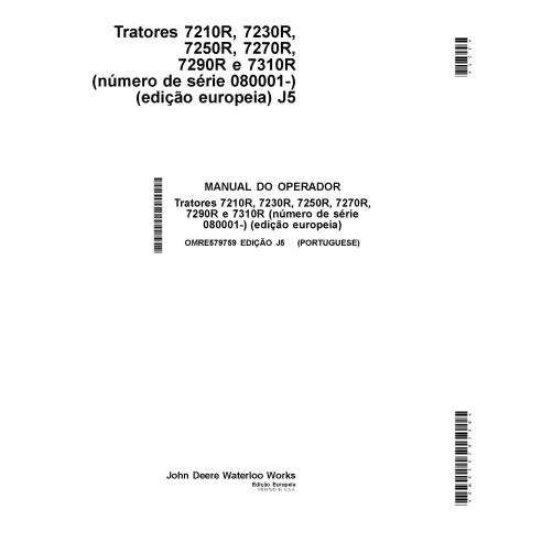 John Deere 7230R, 7210R, 7250R, 7270R, 7290R, 7310R tractors pdf operator's manual PT - John Deere manuals - JD-OMRE579759