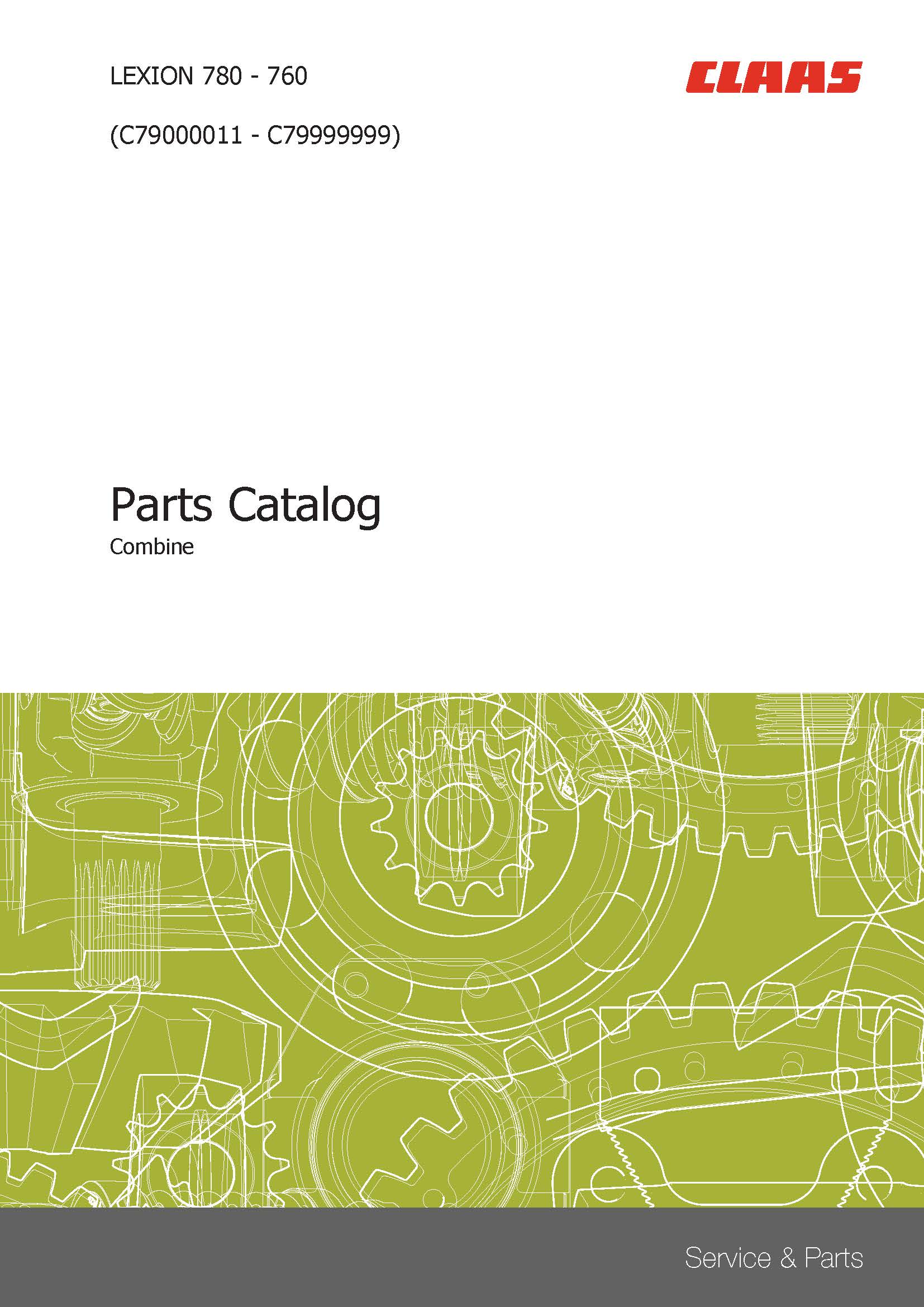 Claas Lexion 780 770 C79 combine pdf parts catalog