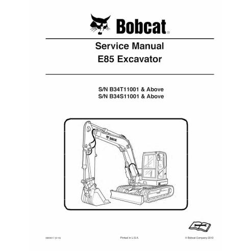 Bobcat E85 excavator pdf manual de servicio - Gato montés manuales - BOBCAT-E85-6990617-sm-06-13
