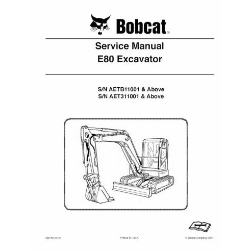 Bobcat E80 excavator pdf manual de servicio - Gato montés manuales - BOBCAT-E80-6987194-sm-02-11