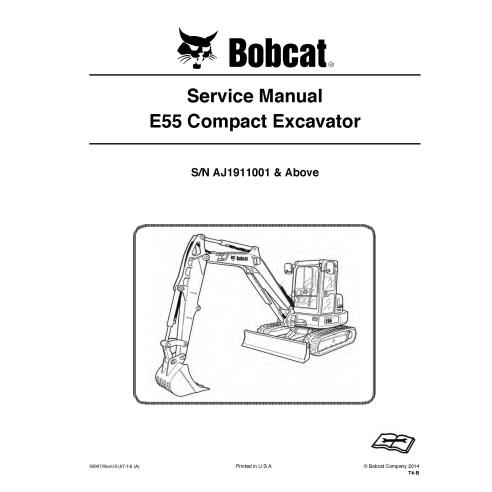 Bobcat E55 compact excavator pdf service manual  - BobCat manuals - BOBCAT-E55-6990728-sm-07-14
