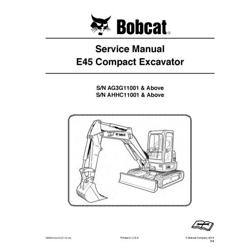 Bobcat E45 compact excavator pdf service manual  - BobCat manuals - BOBCAT-E45-6989437-sm-07-14