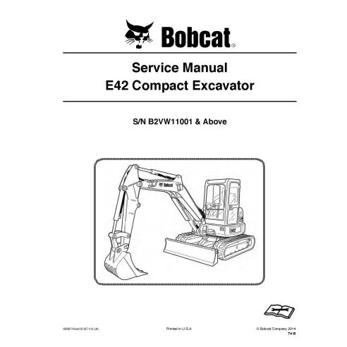 Bobcat E42 compact excavator pdf service manual  - BobCat manuals - BOBCAT-E42-6990716-sm-07-14