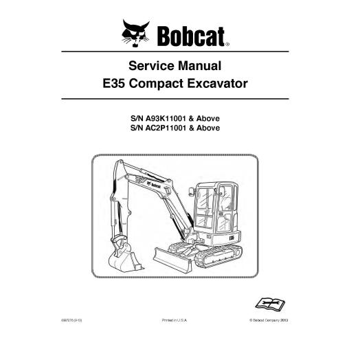 Bobcat E35 compact excavator pdf service manual  - BobCat manuals - BOBCAT-E35-6987276-sm-09-13