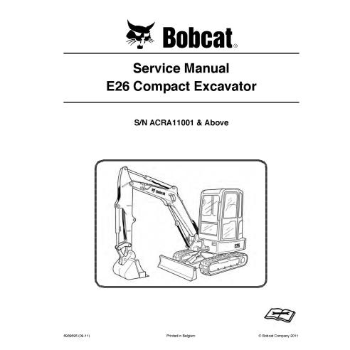 Manual de servicio pdf de la excavadora compacta Bobcat E26 - Gato montés manuales - BOBCAT-E26-6989695-sm-09-11