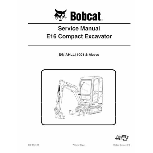 Bobcat E16 compact excavator pdf service manual  - BobCat manuals - BOBCAT-E16-6989424-sm-10-12