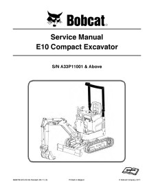 Bobcat E10 compact excavator pdf service manual  - BobCat manuals