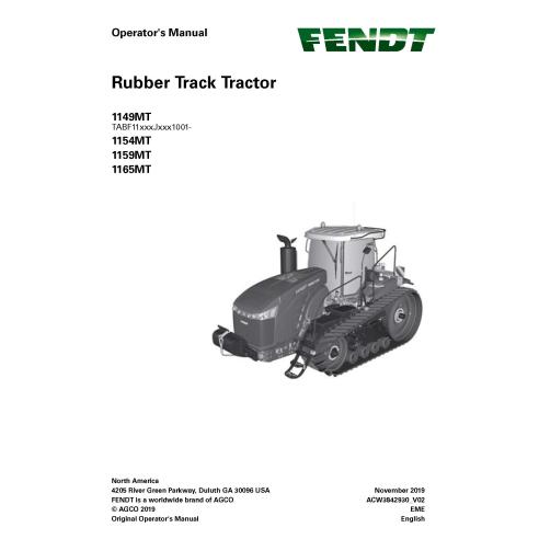 Fendt 1149MT, 1154MT, 1159MT, 1165MT tractor de orugas de goma pdf del manual del operador - Fendt manuales - FENDT-ACW3842930