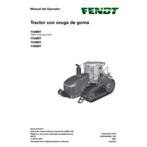 Manuel d'utilisation du tracteur à chenilles en caoutchouc Fendt 1149MT, 1154MT, 1159MT, 1165MT pdf ES - Fendt manuels - FEND...