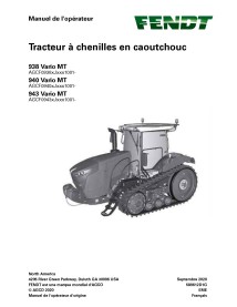 Fendt 938, 940, 943 Vario MT (Tier 4 Engine) rubber track tractor pdf operator's manual FR - Fendt manuals - FENDT-589612D1G-FR