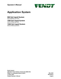 Fendt 900, 1100, 1300 Gal Liquid System sistema de aplicación manual del operador en pdf - Fendt manuales