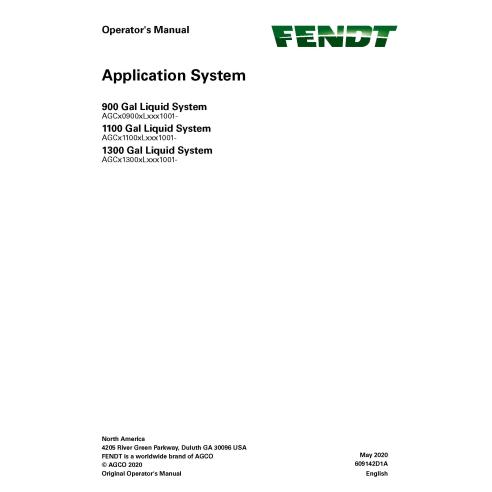 Fendt 900, 1100, 1300 Gal Liquid System application system pdf operator's manual  - Fendt manuals - FENDT-609142D1A