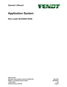 Fendt New Leader NL4330G4 EDGE application system pdf operator's manual  - Fendt manuals