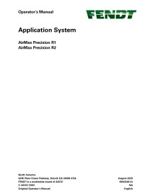 Sistema de aplicación Fendt AirMax Precision R1, R2 manual del operador en pdf - Fendt manuales