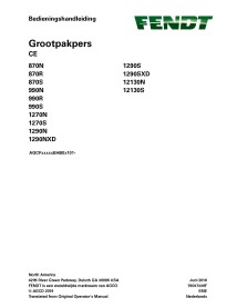 Fendt 870, 990, 1270, 1290, 12130 presse à balles pdf manuel d'utilisation NL - Fendt manuels - FENDT-79037330F-NL
