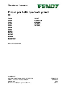 Fendt 870, 990, 1270, 1290, 12130 presse à balles pdf manuel d'utilisation IT - Fendt manuels - FENDT-700741562F-IT