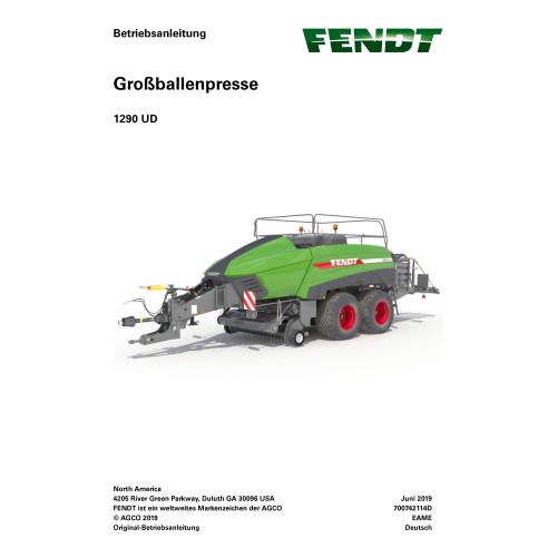 Manual do operador Fendt 1290 UD enfardadeira pdf DE - Fendt manuais - FENDT-700742114D-DE