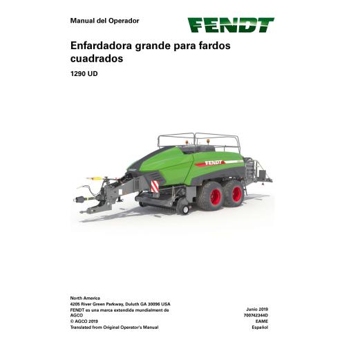 Manual do operador em pdf Fendt 1290 UD enfardadeira ES - Fendt manuais - FENDT-700742344D-ES