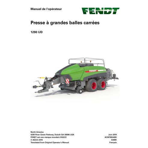 Empacadora Fendt 1290 UD pdf manual del operador FR - Fendt manuales - FENDT-ACW769349D-FR