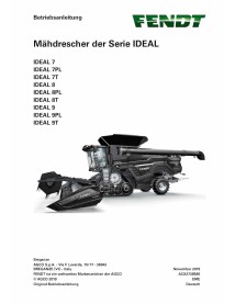 Fendt IDEAL 7, 8, 9 combine pdf operator's manual DE - Fendt manuals