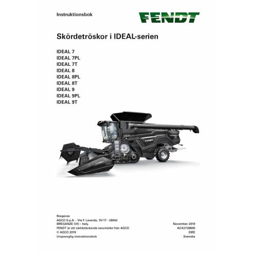Fendt IDEAL 7, 8, 9 combine pdf manual del operador SV - Fendt manuales - FENDT-ACX2738600-SV