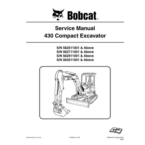 Bobcat 430 compact excavator pdf service manual  - BobCat manuals - BOBCAT-430-6902318-sm-07-14
