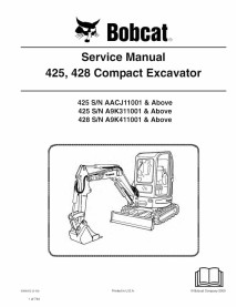 Bobcat 425, 428 compact excavator pdf service manual  - BobCat manuals