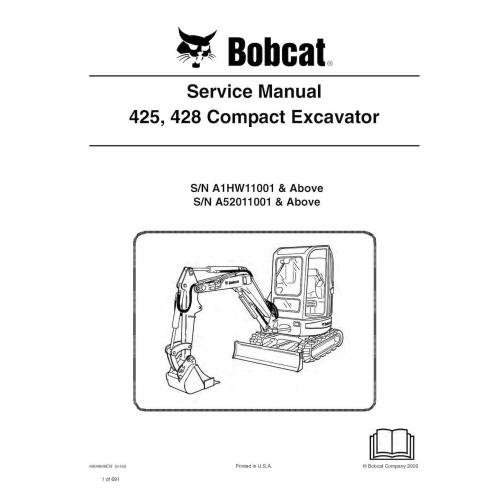 Bobcat 425, 428 compact excavator pdf service manual  - BobCat manuals - BOBCAT-425_428-6904866-sm-09-09