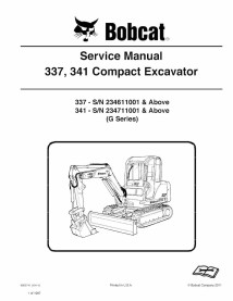 Bobcat 337, 341 compact excavator pdf service manual  - BobCat manuals