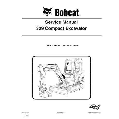 Manual de serviço em pdf da escavadeira compacta Bobcat 329 - Lince manuais - BOBCAT-329-6904771-sm-07-12