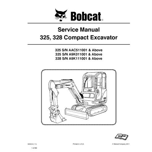Bobcat 325, 328 compact excavator pdf service manual  - BobCat manuals - BOBCAT-325_328-6986940-sm-07-11
