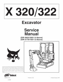 Bobcat X320, X322 compact excavator pdf service manual  - BobCat manuals - BOBCAT-320-6724910-sm-06-12