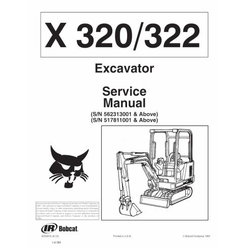 Bobcat X320, X322 compact excavator pdf manual de servicio - Gato montés manuales - BOBCAT-320-6724910-sm-06-12