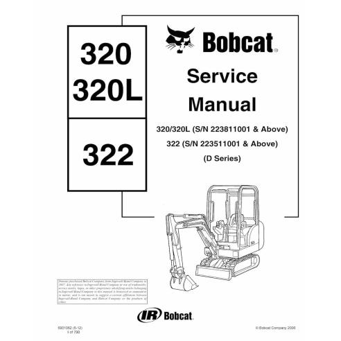 Bobcat 320, 320L, 322, escavadeira compacta, manual de serviço em pdf - Lince manuais - BOBCAT-320_322-6901062-sm-06-12