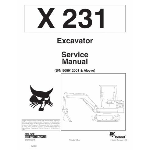 Manual de servicio pdf de la excavadora compacta Bobcat X231 - Gato montés manuales - BOBCAT-231-6722178-sm-06-12